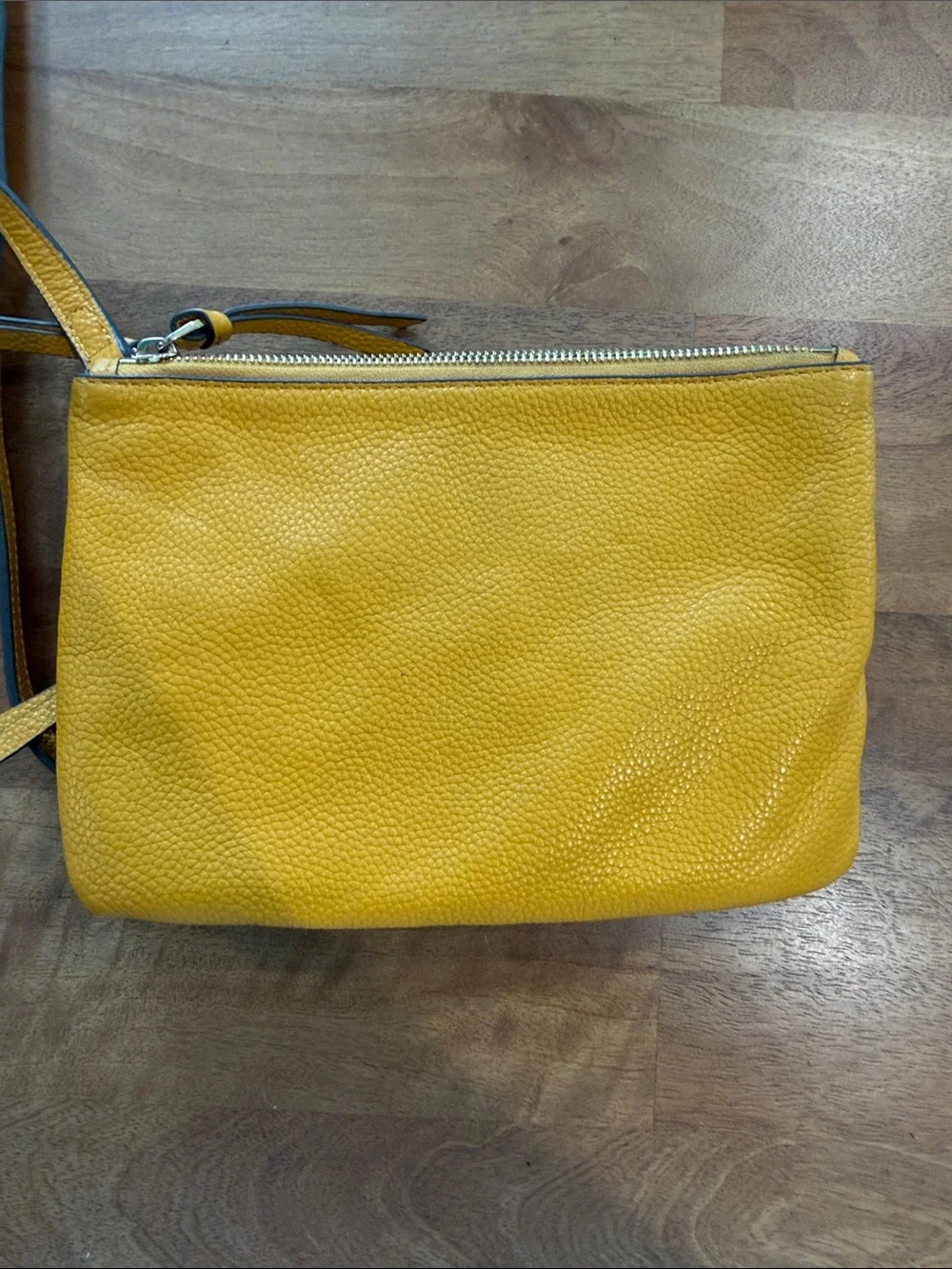 Vince Camuto Bright Mustard Yellow Leather Crossbody with Tassel *EUC*